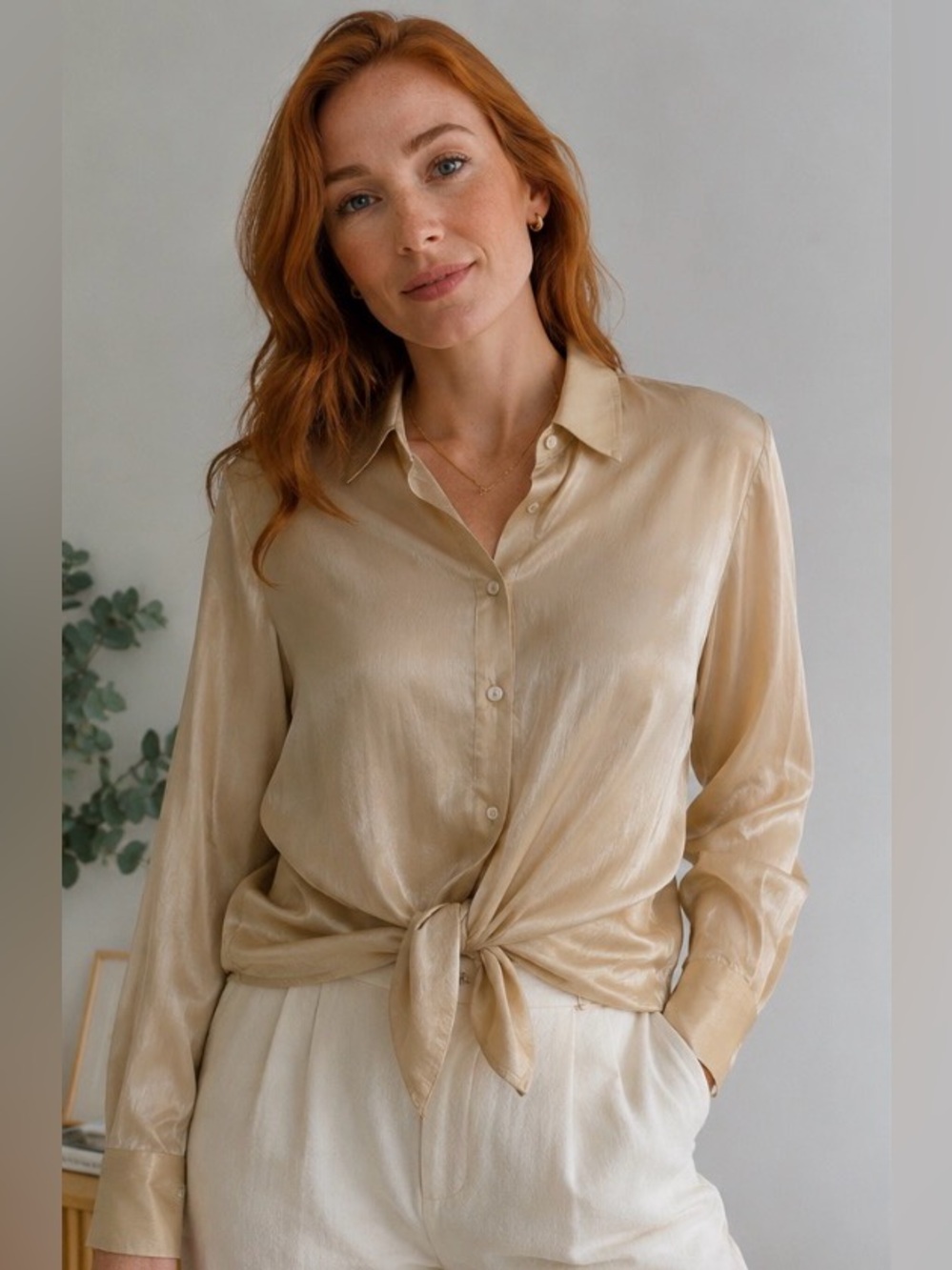 LONG SLEEVE BLOUSE TO TIE OR NOT TO TIE